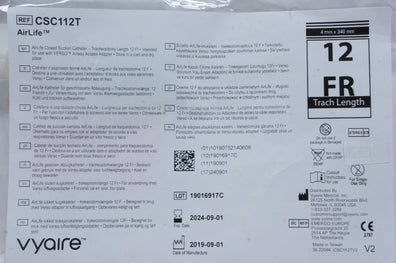 Vyaire CSC112T AirLife Closed Suction Cath. 12Fr., 4mm x 340mm